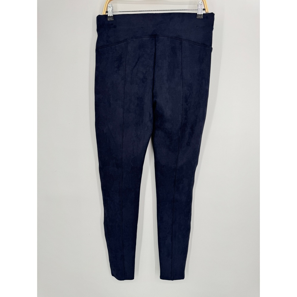 Spanx Faux Suede Leggings XL Tall Classic Navy High Rise Compression Slimming - Picture 7 of 12